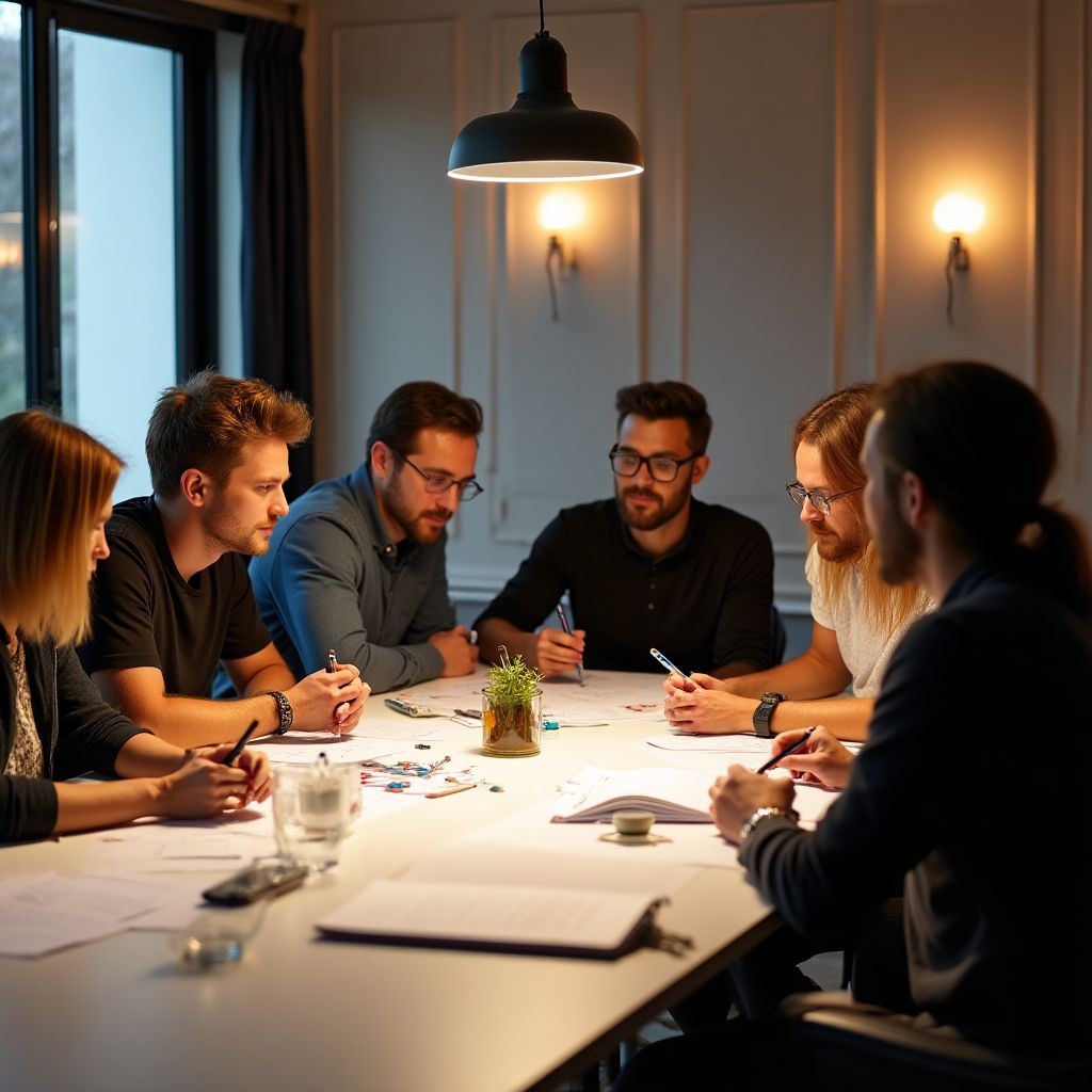 Équipe éditoriale en réunion